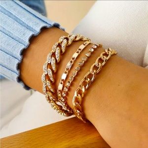 Gold tone multiple bracelet set!